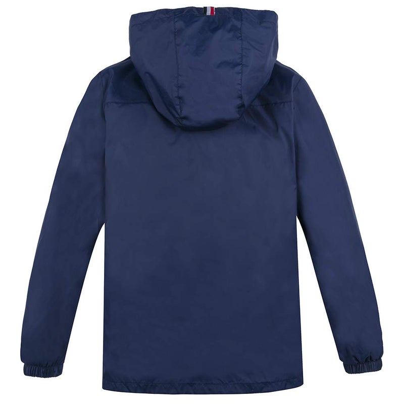 Jingle Bongala Boys Girls Lightweight Breathable Raincoat Waterproof Hooded Rain Jacket Windbreaker Easy to Fold-Navy-120 - Image 2